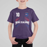 New Zealand Soccer Sports Graphic Number 10 Jersey Style T Shirt For Kid Proud Kiwis Football Fans Game Day Pride