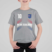 New Zealand Soccer Sports Graphic Number 10 Jersey Style T Shirt For Kid Proud Kiwis Football Fans Game Day Pride