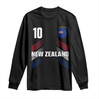 New Zealand Soccer Sports Graphic Number 10 Jersey Style Long Sleeve Shirt Proud Kiwis Football Fans Game Day Pride