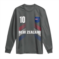 New Zealand Soccer Sports Graphic Number 10 Jersey Style Long Sleeve Shirt Proud Kiwis Football Fans Game Day Pride