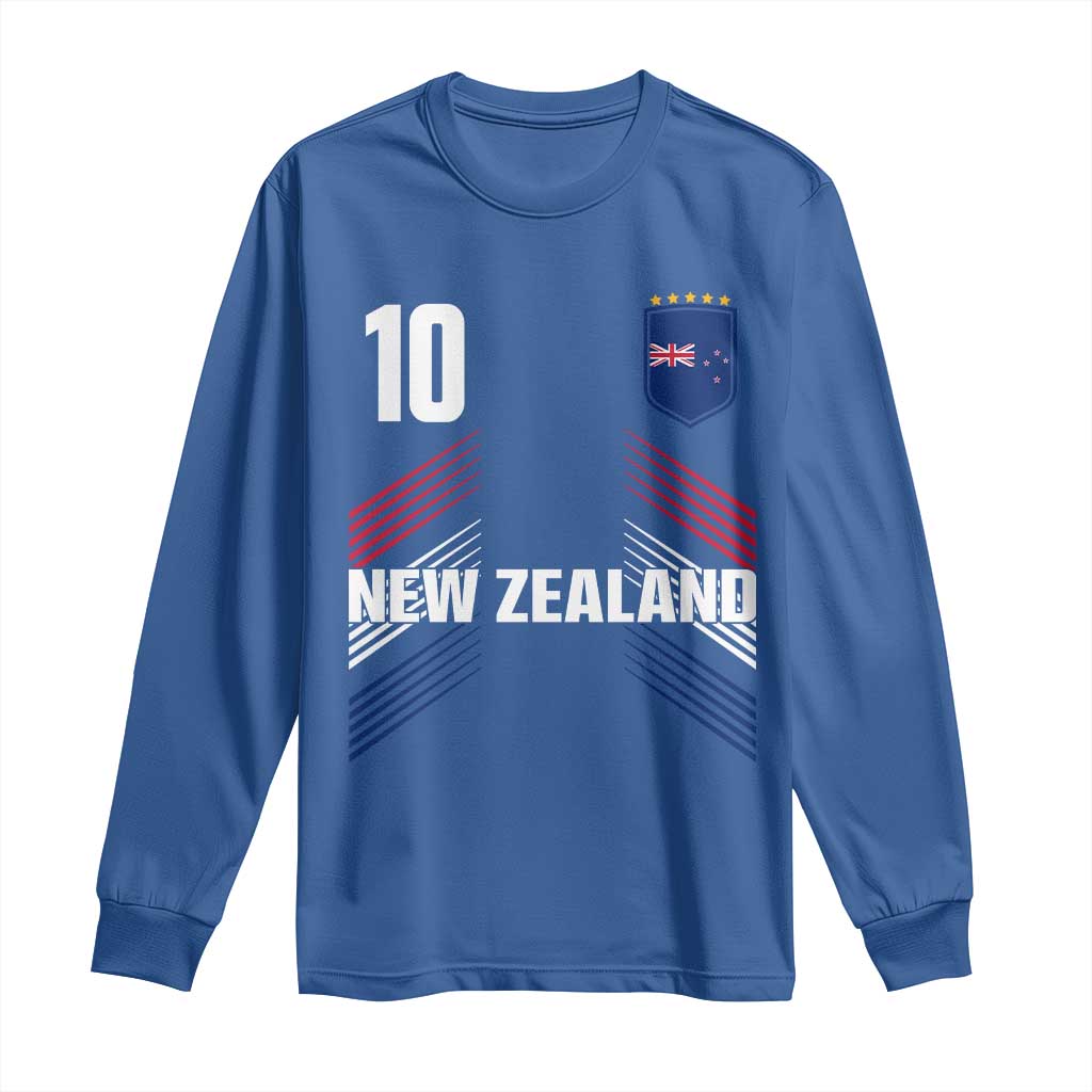New Zealand Soccer Sports Graphic Number 10 Jersey Style Long Sleeve Shirt Proud Kiwis Football Fans Game Day Pride