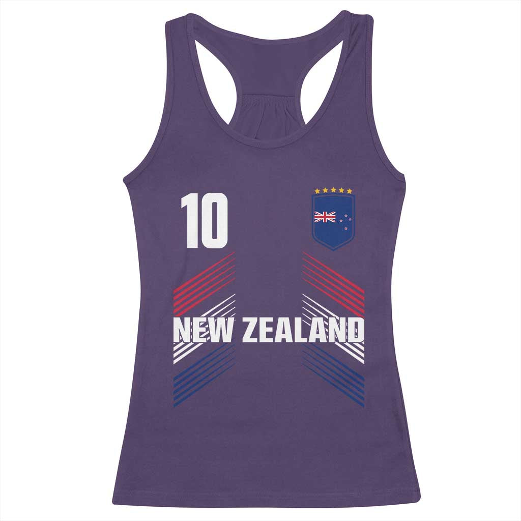 New Zealand Soccer Sports Graphic Number 10 Jersey Style Racerback Tank Top Proud Kiwis Football Fans Game Day Pride