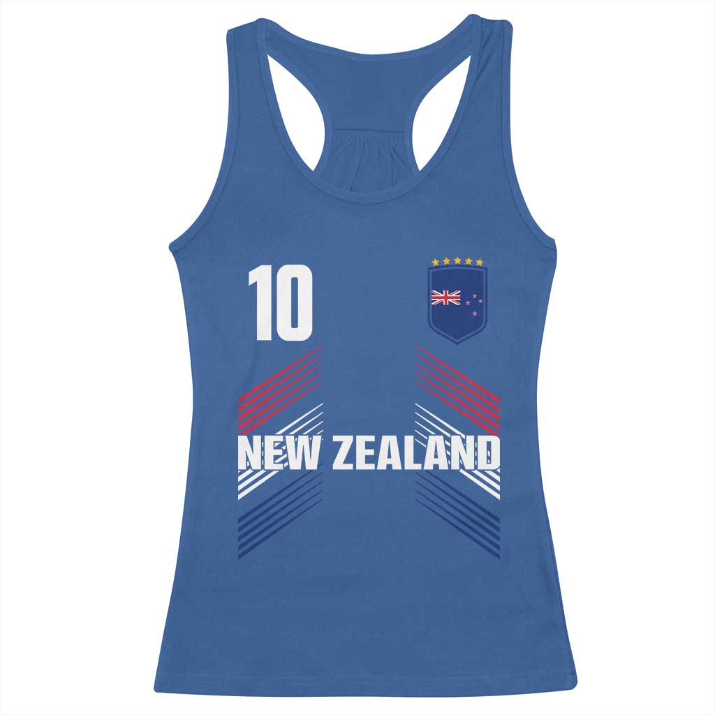 New Zealand Soccer Sports Graphic Number 10 Jersey Style Racerback Tank Top Proud Kiwis Football Fans Game Day Pride