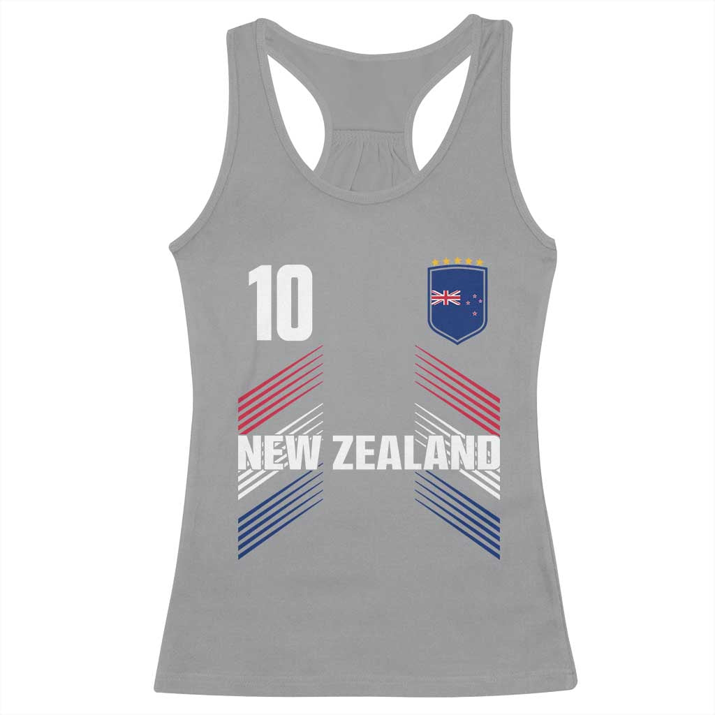 New Zealand Soccer Sports Graphic Number 10 Jersey Style Racerback Tank Top Proud Kiwis Football Fans Game Day Pride