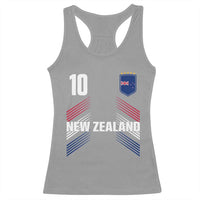 New Zealand Soccer Sports Graphic Number 10 Jersey Style Racerback Tank Top Proud Kiwis Football Fans Game Day Pride