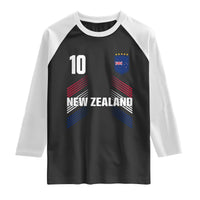 New Zealand Soccer Sports Graphic Number 10 Jersey Style Raglan Shirt Proud Kiwis Football Fans Game Day Pride