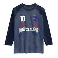 New Zealand Soccer Sports Graphic Number 10 Jersey Style Raglan Shirt Proud Kiwis Football Fans Game Day Pride