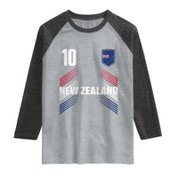 New Zealand Soccer Sports Graphic Number 10 Jersey Style Raglan Shirt Proud Kiwis Football Fans Game Day Pride