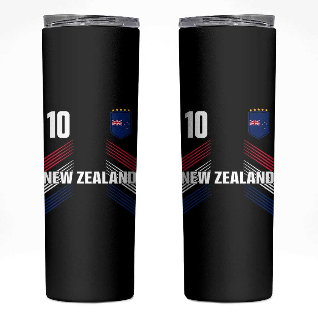 New Zealand Soccer Sports Graphic Number 10 Jersey Style Skinny Tumbler Proud Kiwis Football Fans Game Day Pride