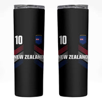 New Zealand Soccer Sports Graphic Number 10 Jersey Style Skinny Tumbler Proud Kiwis Football Fans Game Day Pride