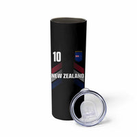 New Zealand Soccer Sports Graphic Number 10 Jersey Style Skinny Tumbler Proud Kiwis Football Fans Game Day Pride