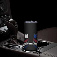 New Zealand Soccer Sports Graphic Number 10 Jersey Style Skinny Tumbler Proud Kiwis Football Fans Game Day Pride