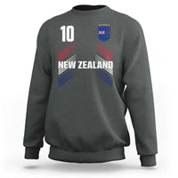 New Zealand Soccer Sports Graphic Number 10 Jersey Style Sweatshirt Proud Kiwis Football Fans Game Day Pride