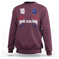 New Zealand Soccer Sports Graphic Number 10 Jersey Style Sweatshirt Proud Kiwis Football Fans Game Day Pride