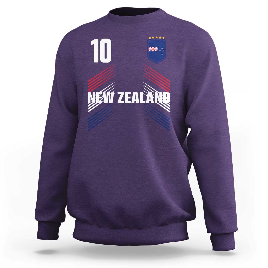 New Zealand Soccer Sports Graphic Number 10 Jersey Style Sweatshirt Proud Kiwis Football Fans Game Day Pride