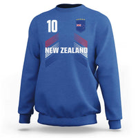 New Zealand Soccer Sports Graphic Number 10 Jersey Style Sweatshirt Proud Kiwis Football Fans Game Day Pride