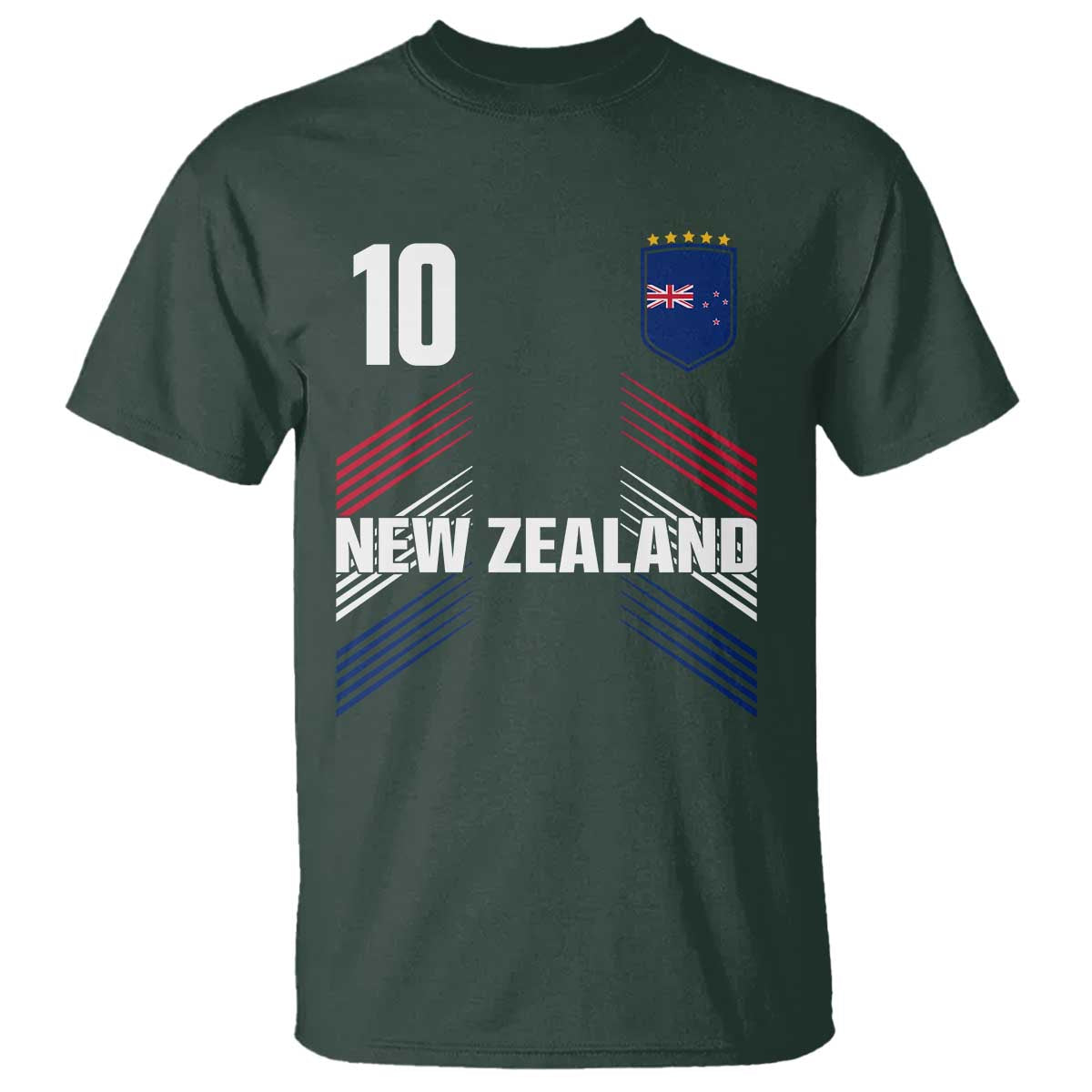 New Zealand Soccer Sports Graphic Number 10 Jersey Style T Shirt Proud Kiwis Football Fans Game Day Pride