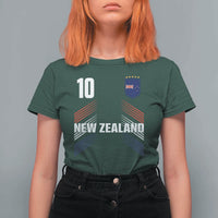 New Zealand Soccer Sports Graphic Number 10 Jersey Style T Shirt For Women Proud Kiwis Football Fans Game Day Pride