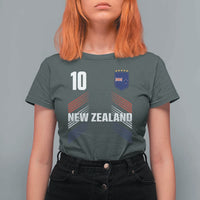 New Zealand Soccer Sports Graphic Number 10 Jersey Style T Shirt For Women Proud Kiwis Football Fans Game Day Pride