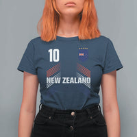 New Zealand Soccer Sports Graphic Number 10 Jersey Style T Shirt For Women Proud Kiwis Football Fans Game Day Pride