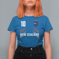 New Zealand Soccer Sports Graphic Number 10 Jersey Style T Shirt For Women Proud Kiwis Football Fans Game Day Pride