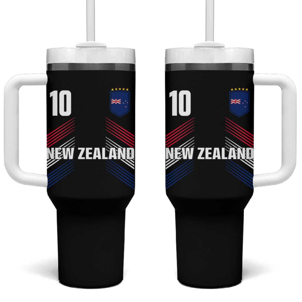 New Zealand Soccer Sports Graphic Number 10 Jersey Style Tumbler With Handle Proud Kiwis Football Fans Game Day Pride