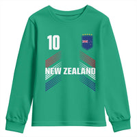 New Zealand Soccer Sports Graphic Number 10 Jersey Style Youth Sweatshirt Proud Kiwis Football Fans Game Day Pride