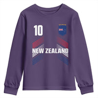New Zealand Soccer Sports Graphic Number 10 Jersey Style Youth Sweatshirt Proud Kiwis Football Fans Game Day Pride