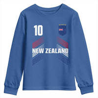 New Zealand Soccer Sports Graphic Number 10 Jersey Style Youth Sweatshirt Proud Kiwis Football Fans Game Day Pride