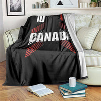 Canada Soccer Sports Graphic Number 10 Jersey Style Throw Blanket Proud Canadian Football Fans Game Day Pride