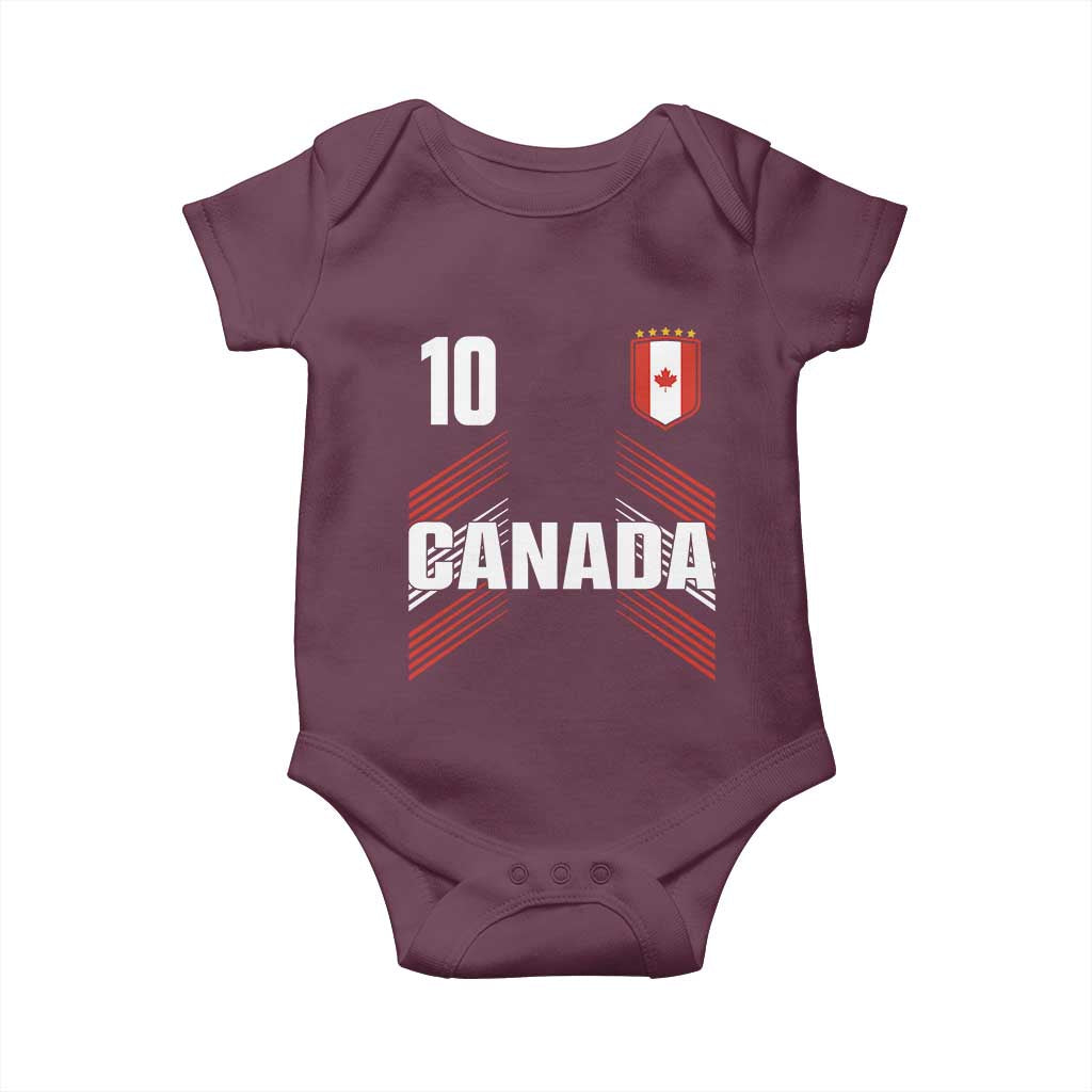 Canada Soccer Sports Graphic Number 10 Jersey Style Baby Onesie Proud Canadian Football Fans Game Day Pride