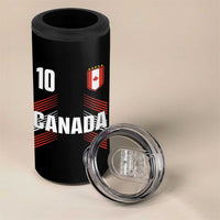 Canada Soccer Sports Graphic Number 10 Jersey Style 4 in 1 Can Cooler Tumbler Proud Canadian Football Fans Game Day Pride