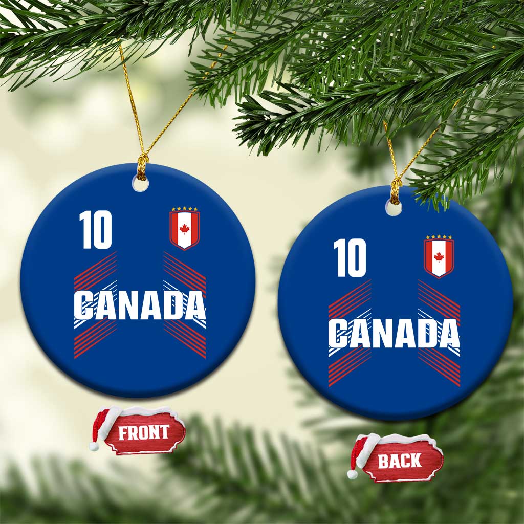 Canada Soccer Sports Graphic Number 10 Jersey Style Ceramic Ornament Proud Canadian Football Fans Game Day Pride