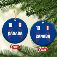 Canada Soccer Sports Graphic Number 10 Jersey Style Ceramic Ornament Proud Canadian Football Fans Game Day Pride