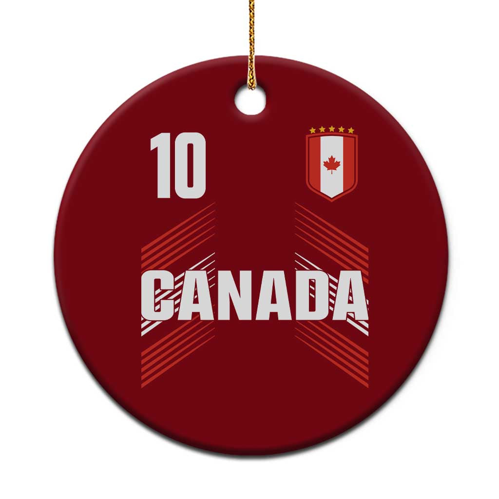 Canada Soccer Sports Graphic Number 10 Jersey Style Ceramic Ornament Proud Canadian Football Fans Game Day Pride