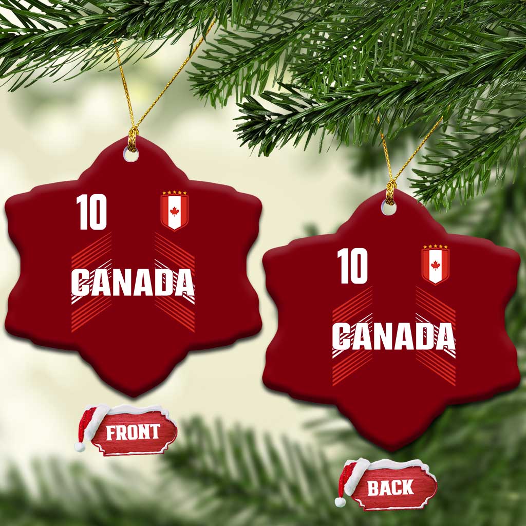 Canada Soccer Sports Graphic Number 10 Jersey Style Ceramic Ornament Proud Canadian Football Fans Game Day Pride