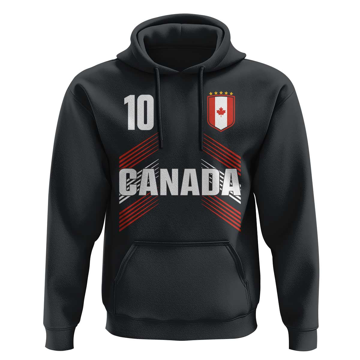 Canada Soccer Sports Graphic Number 10 Jersey Style Hoodie Proud Canadian Football Fans Game Day Pride