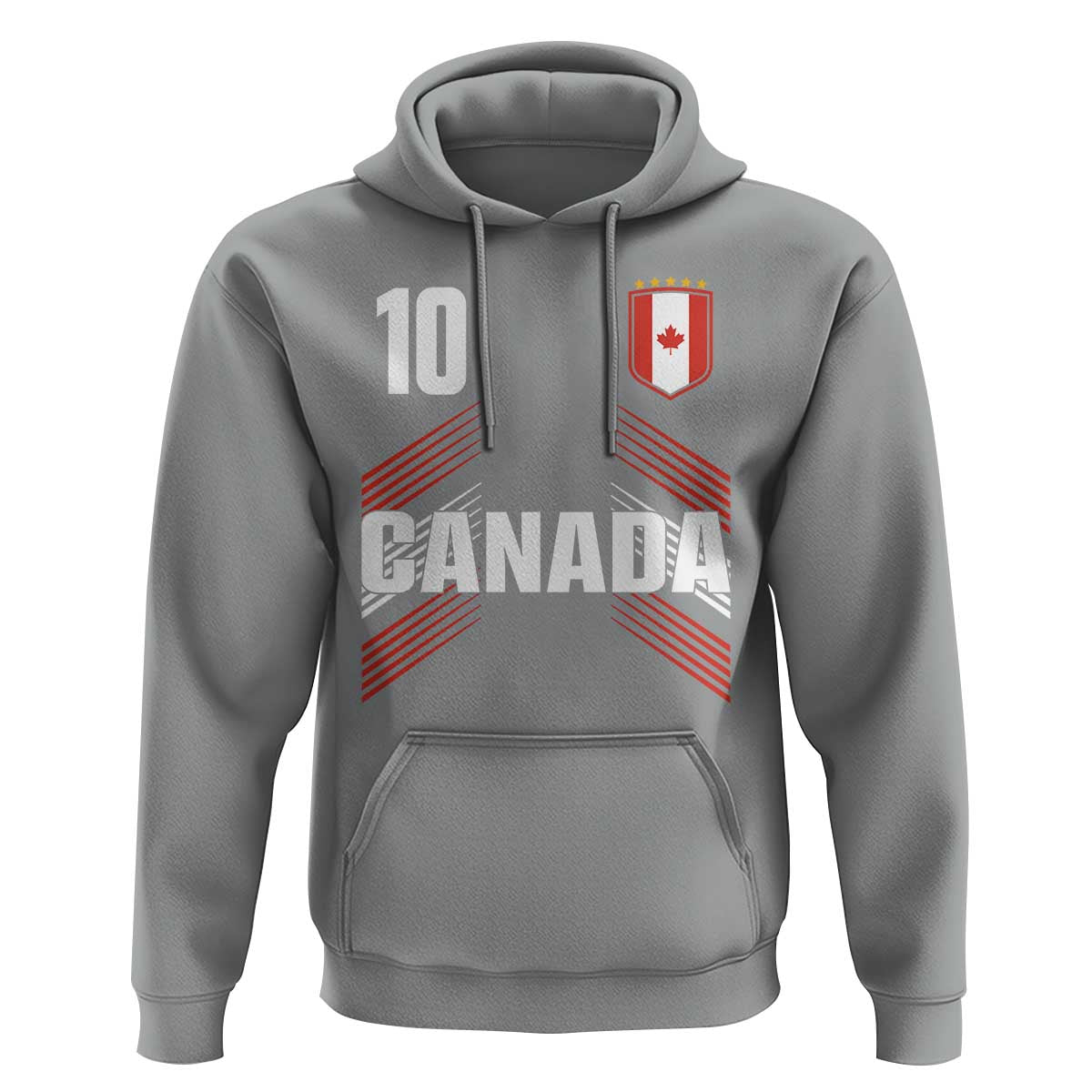 Canada Soccer Sports Graphic Number 10 Jersey Style Hoodie Proud Canadian Football Fans Game Day Pride