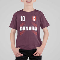Canada Soccer Sports Graphic Number 10 Jersey Style T Shirt For Kid Proud Canadian Football Fans Game Day Pride