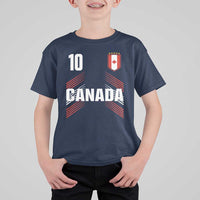 Canada Soccer Sports Graphic Number 10 Jersey Style T Shirt For Kid Proud Canadian Football Fans Game Day Pride