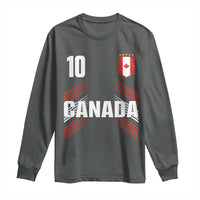 Canada Soccer Sports Graphic Number 10 Jersey Style Long Sleeve Shirt Proud Canadian Football Fans Game Day Pride
