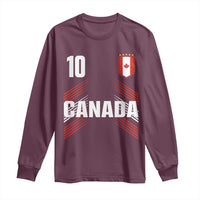 Canada Soccer Sports Graphic Number 10 Jersey Style Long Sleeve Shirt Proud Canadian Football Fans Game Day Pride