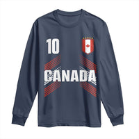 Canada Soccer Sports Graphic Number 10 Jersey Style Long Sleeve Shirt Proud Canadian Football Fans Game Day Pride