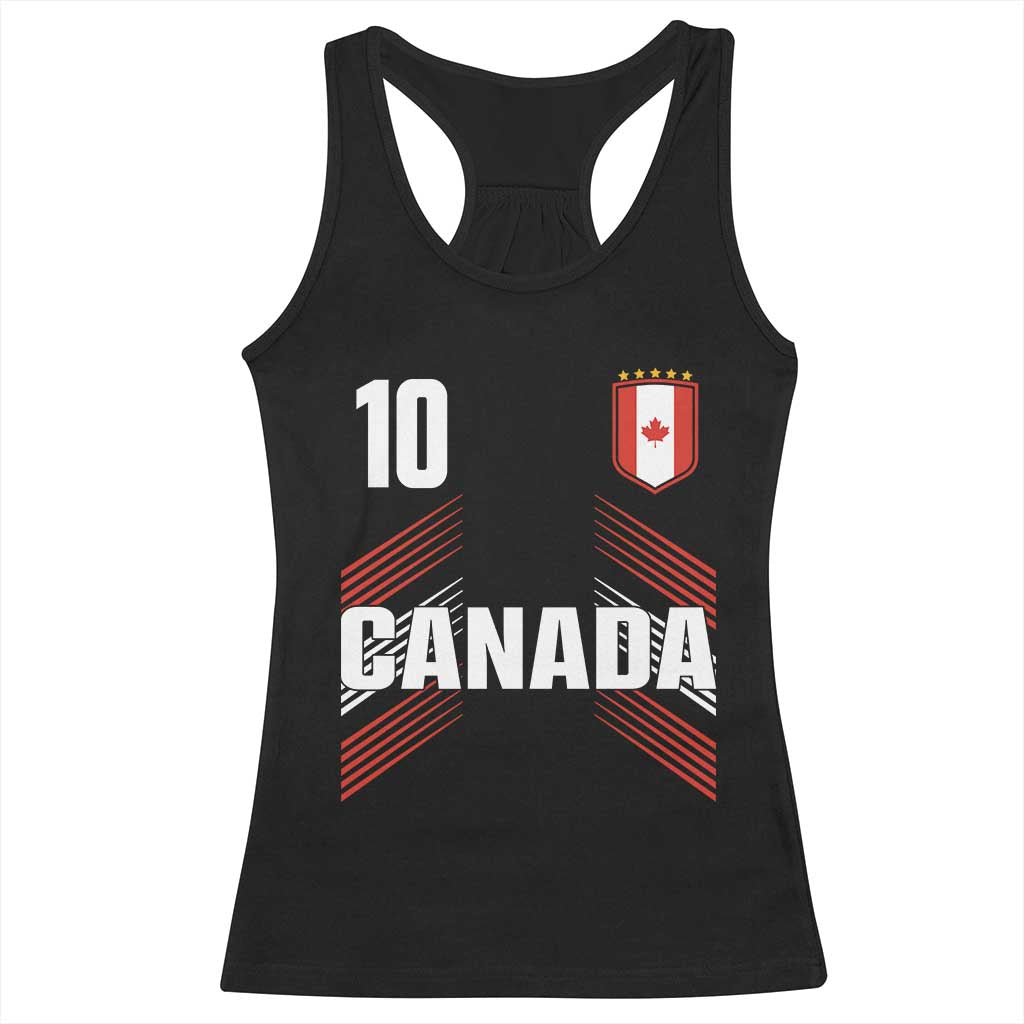 Canada Soccer Sports Graphic Number 10 Jersey Style Racerback Tank Top Proud Canadian Football Fans Game Day Pride