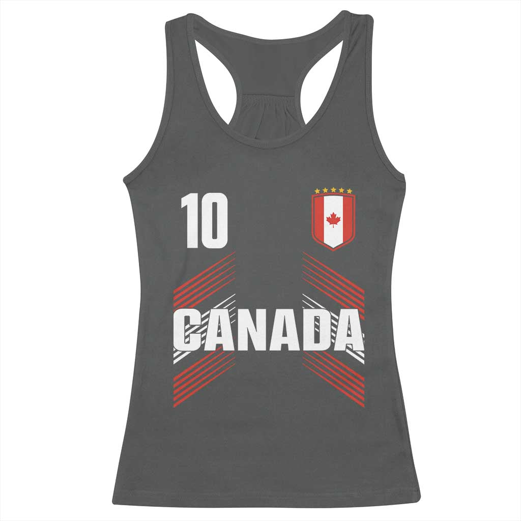 Canada Soccer Sports Graphic Number 10 Jersey Style Racerback Tank Top Proud Canadian Football Fans Game Day Pride