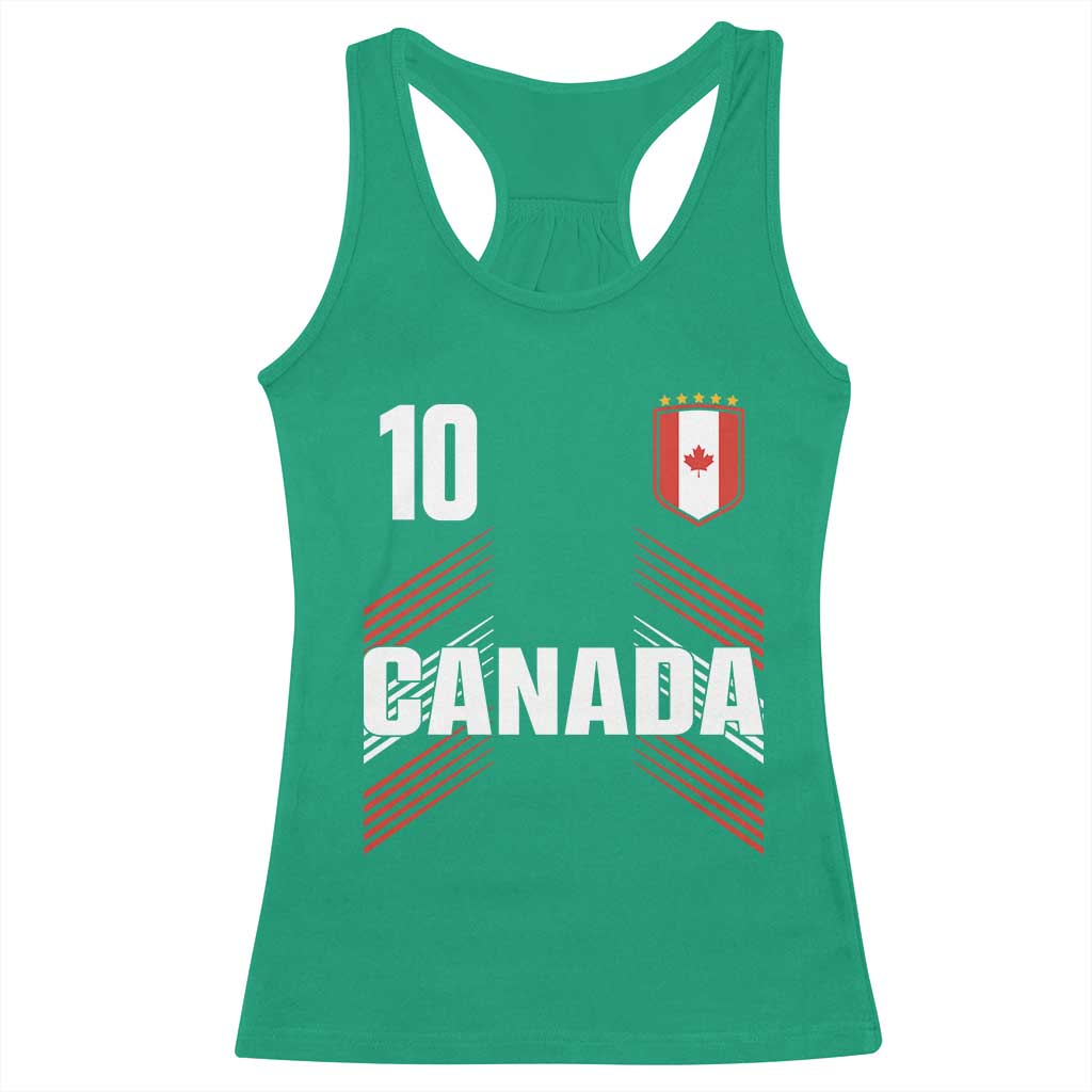 Canada Soccer Sports Graphic Number 10 Jersey Style Racerback Tank Top Proud Canadian Football Fans Game Day Pride