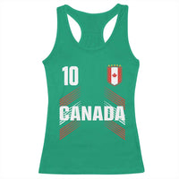 Canada Soccer Sports Graphic Number 10 Jersey Style Racerback Tank Top Proud Canadian Football Fans Game Day Pride