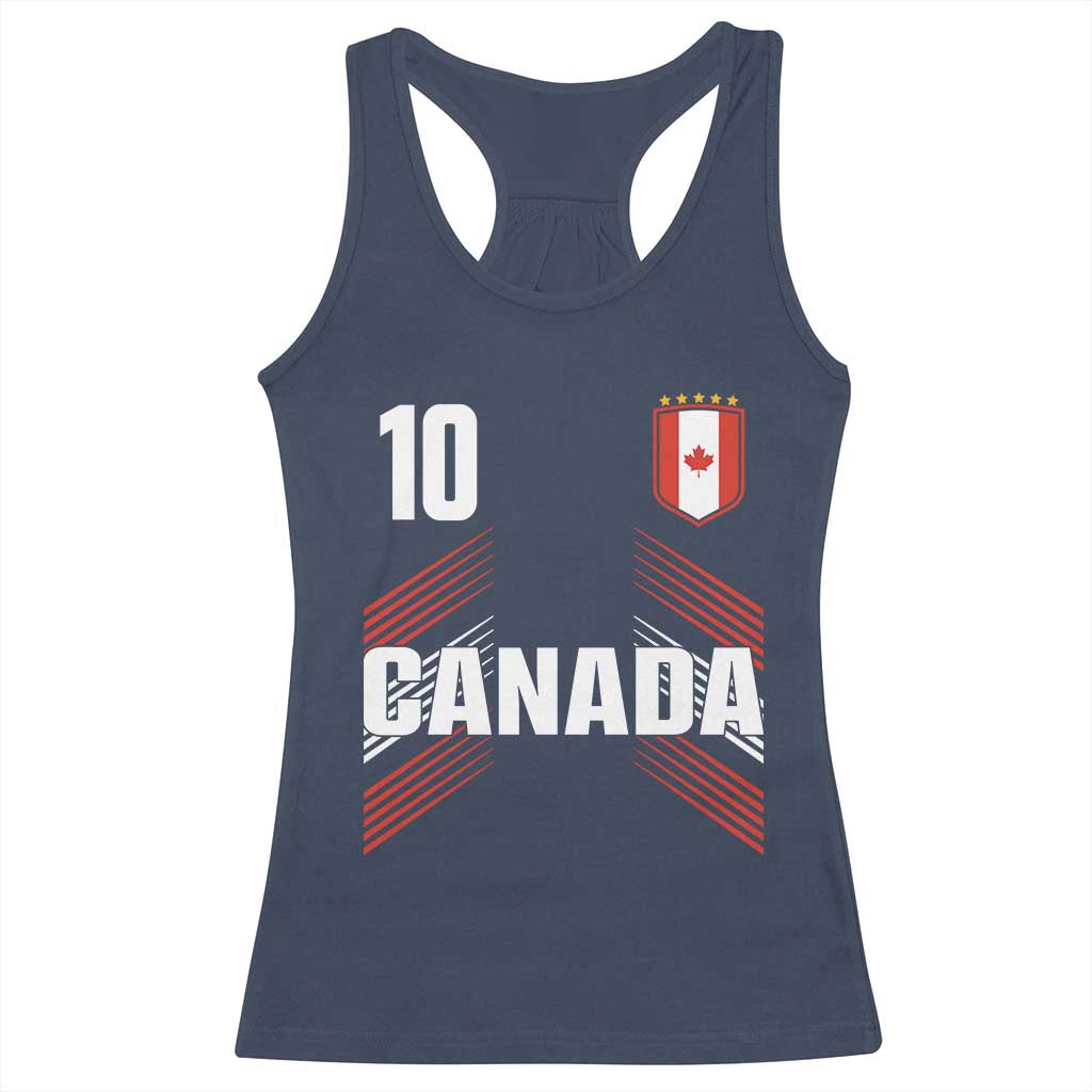 Canada Soccer Sports Graphic Number 10 Jersey Style Racerback Tank Top Proud Canadian Football Fans Game Day Pride