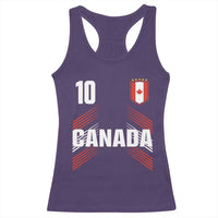 Canada Soccer Sports Graphic Number 10 Jersey Style Racerback Tank Top Proud Canadian Football Fans Game Day Pride
