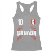 Canada Soccer Sports Graphic Number 10 Jersey Style Racerback Tank Top Proud Canadian Football Fans Game Day Pride